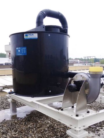 Activated carbon filter for treatment of hydrogen chloride, PCA Air