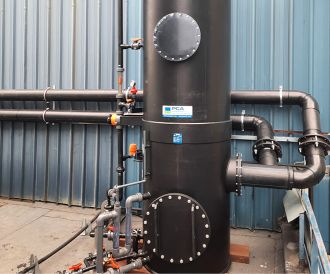 Vertical gas scrubber for treatment of polluted air, PCA Air