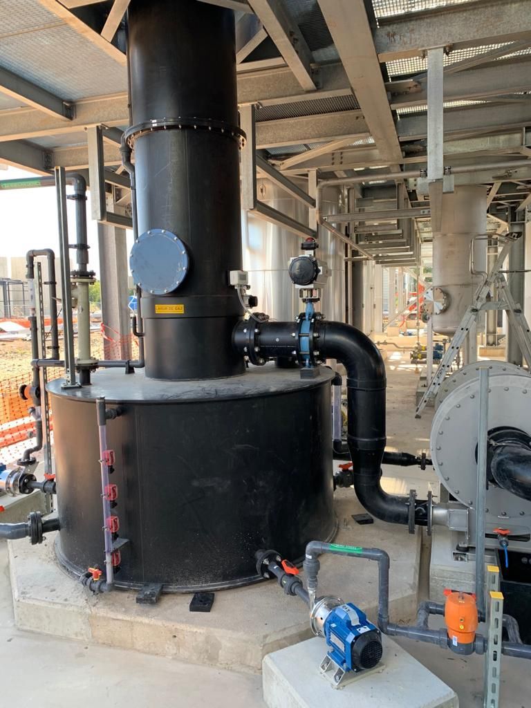 Ref gas scrubber treatment butyric acid 1