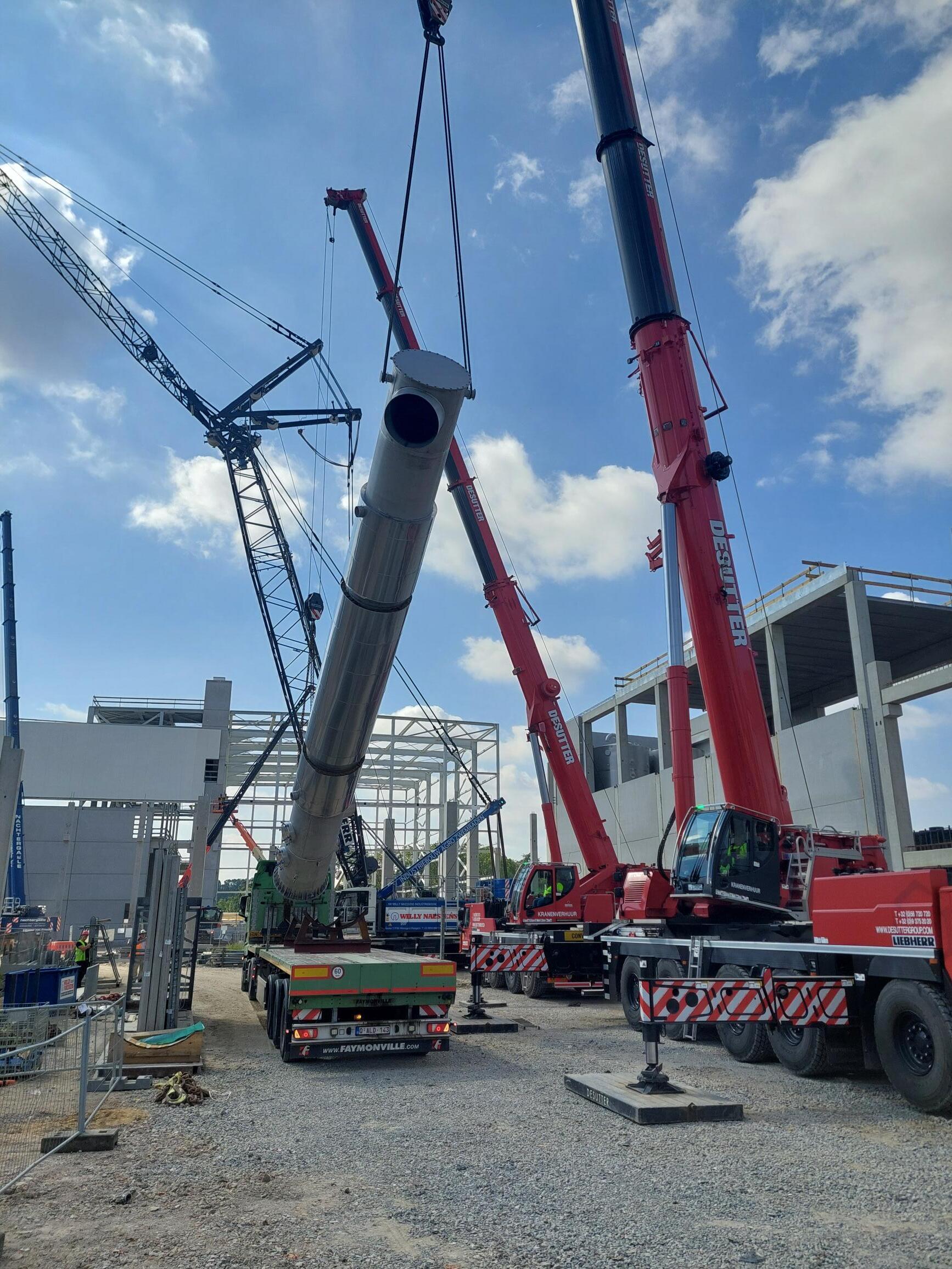 Crane lift on the site